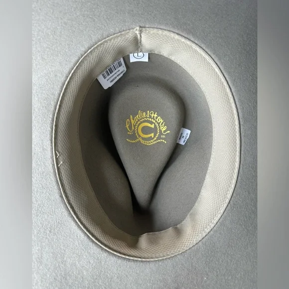 Charlie 1 Horse Wide Brim Felt Hat Mushroom– Size Large – Western Boho Style - Picture 7 of 8